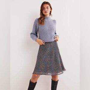 Boden Navy Knee Length Skirt 6 NWT
